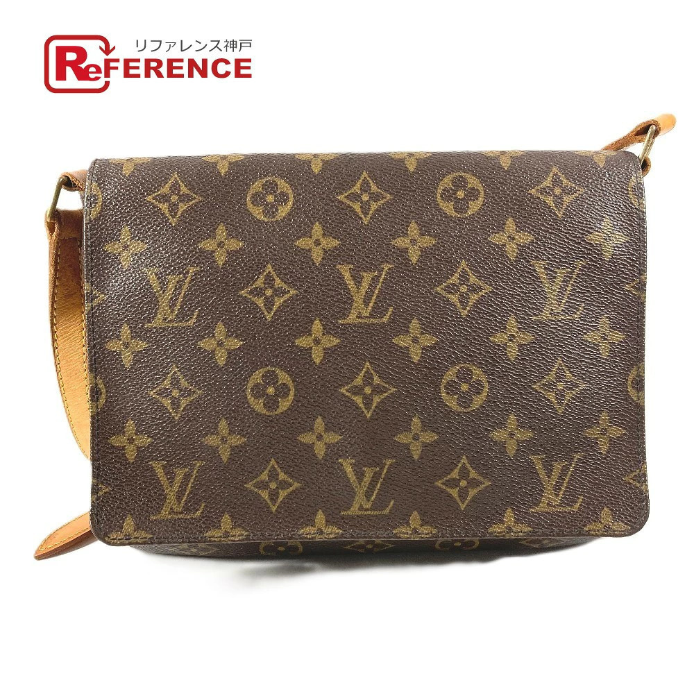 Louis Vuitton Monogram Musette Tango Shoulder Bag Short Flap Canvas Brown